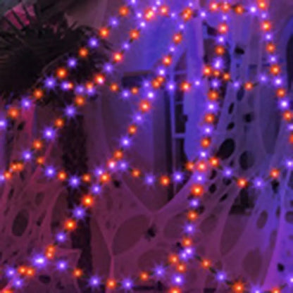 Halloween Spider Web Lights – 8 Modes Waterproof LED Spider Net | Triangle Hanging Glow Web with Giant Spider for Outdoor & Party Decoration