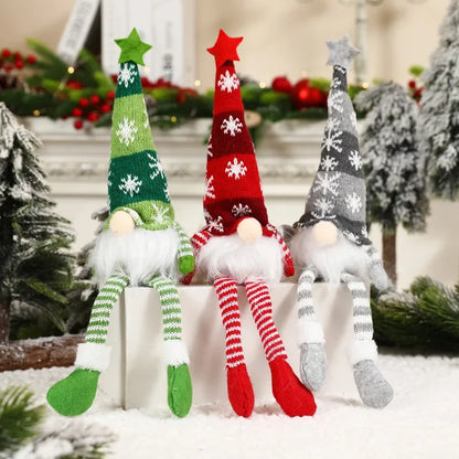 Faceless Gnome Christmas Doll Ornaments – LED Light Plush Tree Pendants