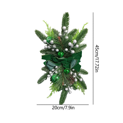 Christmas Wreath Garland – Festive Door or Window Decoration with Optional LED Lights