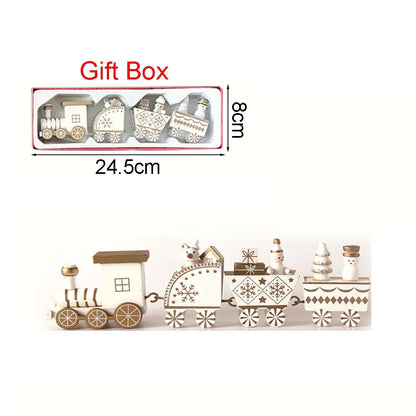 Christmas Wooden Train Ornament – Festive Moving Train Decoration for Home, Mantel or Table Display