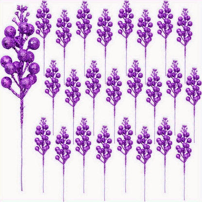 Artificial Berry Bouquet Ornaments – Set of 10 Christmas Tree Decorations