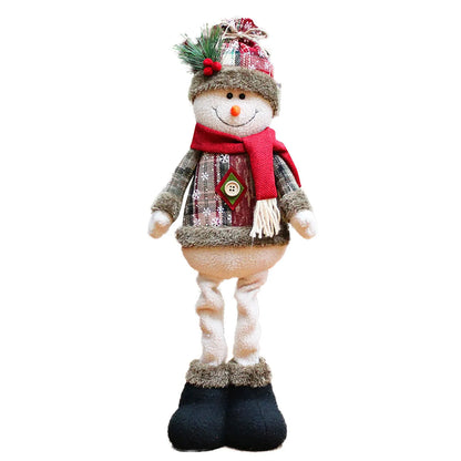 3PCS Christmas Decorative Dolls – Santa Claus, Reindeer & Snowman Holiday Doll Ornaments