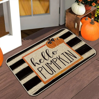 Halloween & Autumn/Fall Floor Mat – Anti-Slip Entry Door Rug for Kitchen, Outdoor Patio & Holiday Home Décor