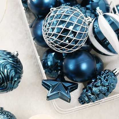 65pcs Shatterproof Christmas Baubles – Painted Tree Ornaments for Xmas & New Year