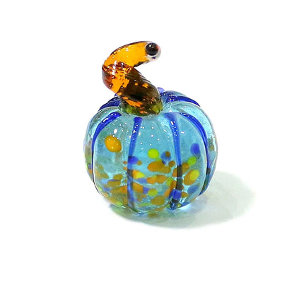 Mini Glass Pumpkin Figurines – Cute Halloween Table Ornaments, Autumn Home & Party Decorations