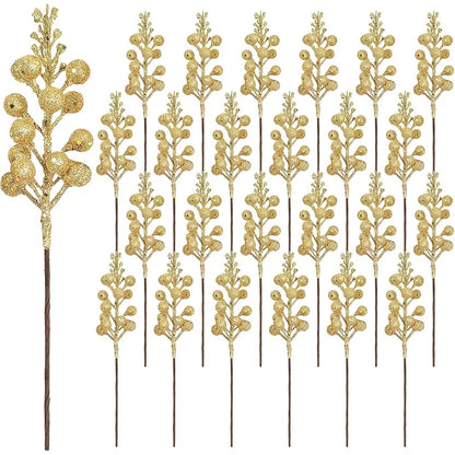 Artificial Berry Bouquet Ornaments – Set of 10 Christmas Tree Decorations