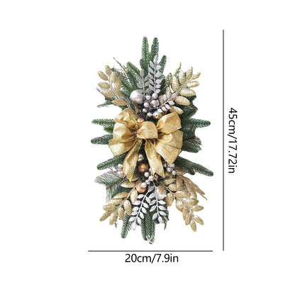 Christmas Wreath Garland – Festive Door or Window Decoration with Optional LED Lights