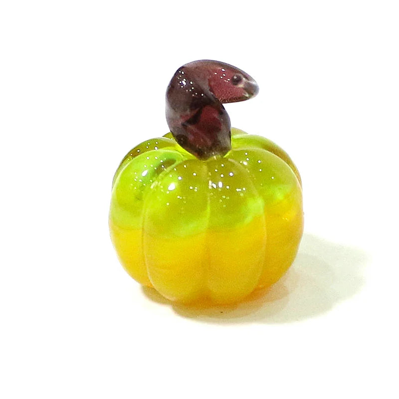 Mini Glass Pumpkin Figurines – Cute Halloween Table Ornaments, Autumn Home & Party Decorations