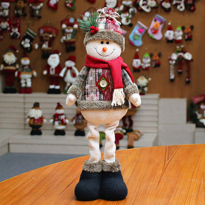 3PCS Christmas Decorative Dolls – Santa Claus, Reindeer & Snowman Holiday Doll Ornaments