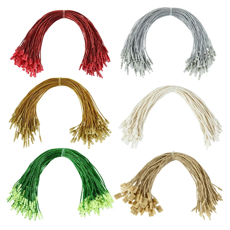 100 Pack Christmas Ornament Hanging Ropes – 20cm Gold & Silver Strings for Tree Baubles & Decorations