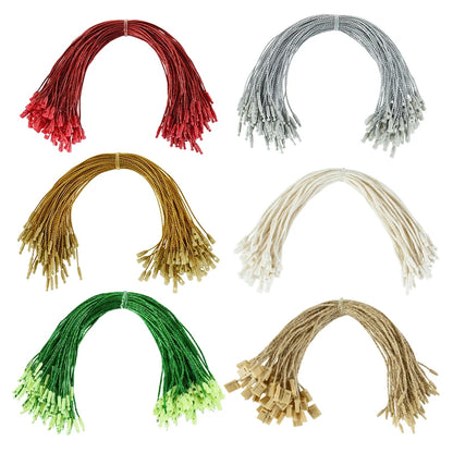 100 Pack Christmas Ornament Hanging Ropes – 20cm Gold & Silver Strings for Tree Baubles & Decorations