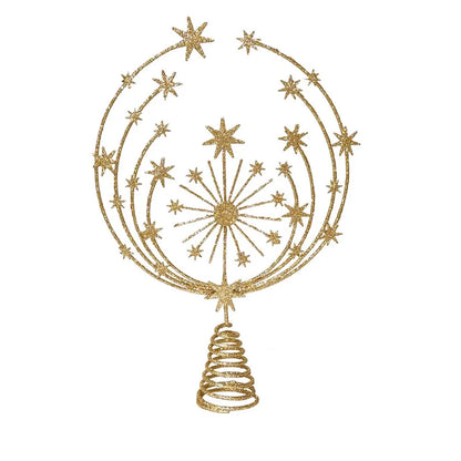 Gold Glitter Christmas Tree Topper Star Sparkling Reusable Christmas Topper Decor Iron Xmas Tree Ornament Christmas Tree