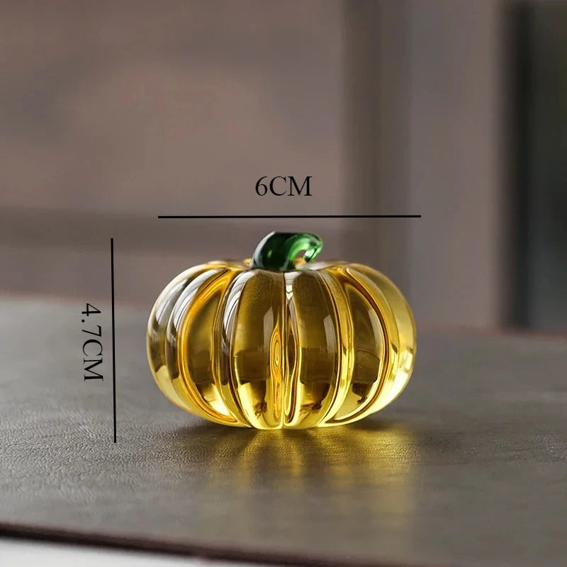 Crystal Pumpkin Ornament – Elegant Decorative Figurine for Home, Table, and Seasonal Display