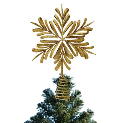 Gold Glitter Christmas Tree Topper Star Sparkling Reusable Christmas Topper Decor Iron Xmas Tree Ornament Christmas Tree