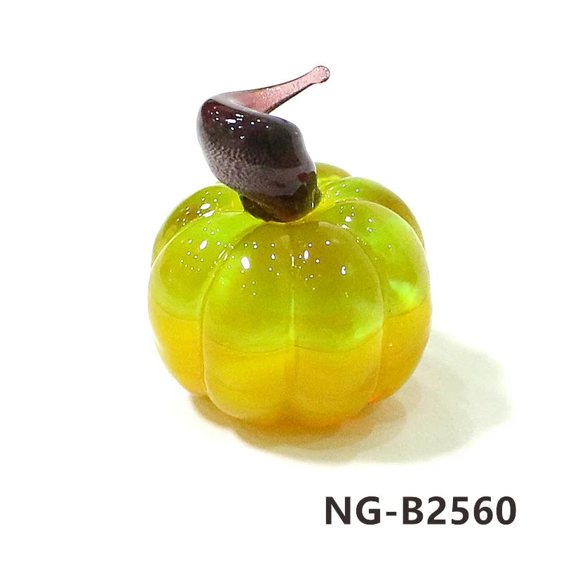 Mini Glass Pumpkin Figurines – Cute Halloween Table Ornaments, Autumn Home & Party Decorations