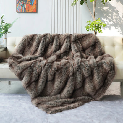 Luxury Faux Fox Fur Blanket – Super Soft Fuzzy Throw for Bed, Sofa & Home Décor