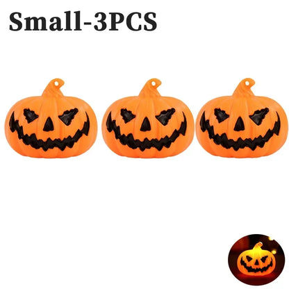 1–15PCS Halloween LED Pumpkin Lights – Smiley Face Pumpkins for Indoor & Outdoor Party, Home, and Garden Décor