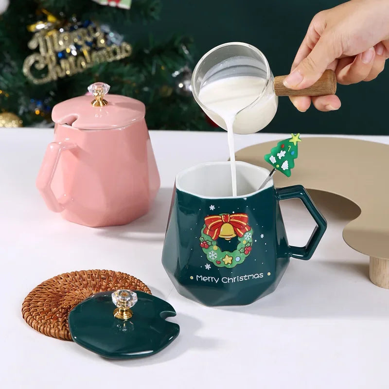 Christmas Ceramic Mugs | Santa, Elk & Snowman Coffee Cups | Festive Hot Chocolate & Gift Mug Collection