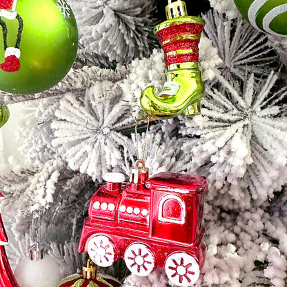 Set of 9/12/34 Grinch-Inspired Christmas Baubles – Green Painted Ornaments for Tree & Home Festive Décor