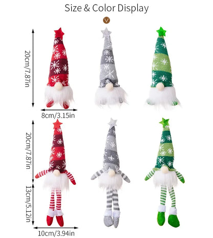 Faceless Gnome Christmas Doll Ornaments – LED Light Plush Tree Pendants