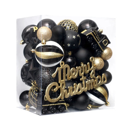 65pcs Shatterproof Christmas Baubles – Painted Tree Ornaments for Xmas & New Year