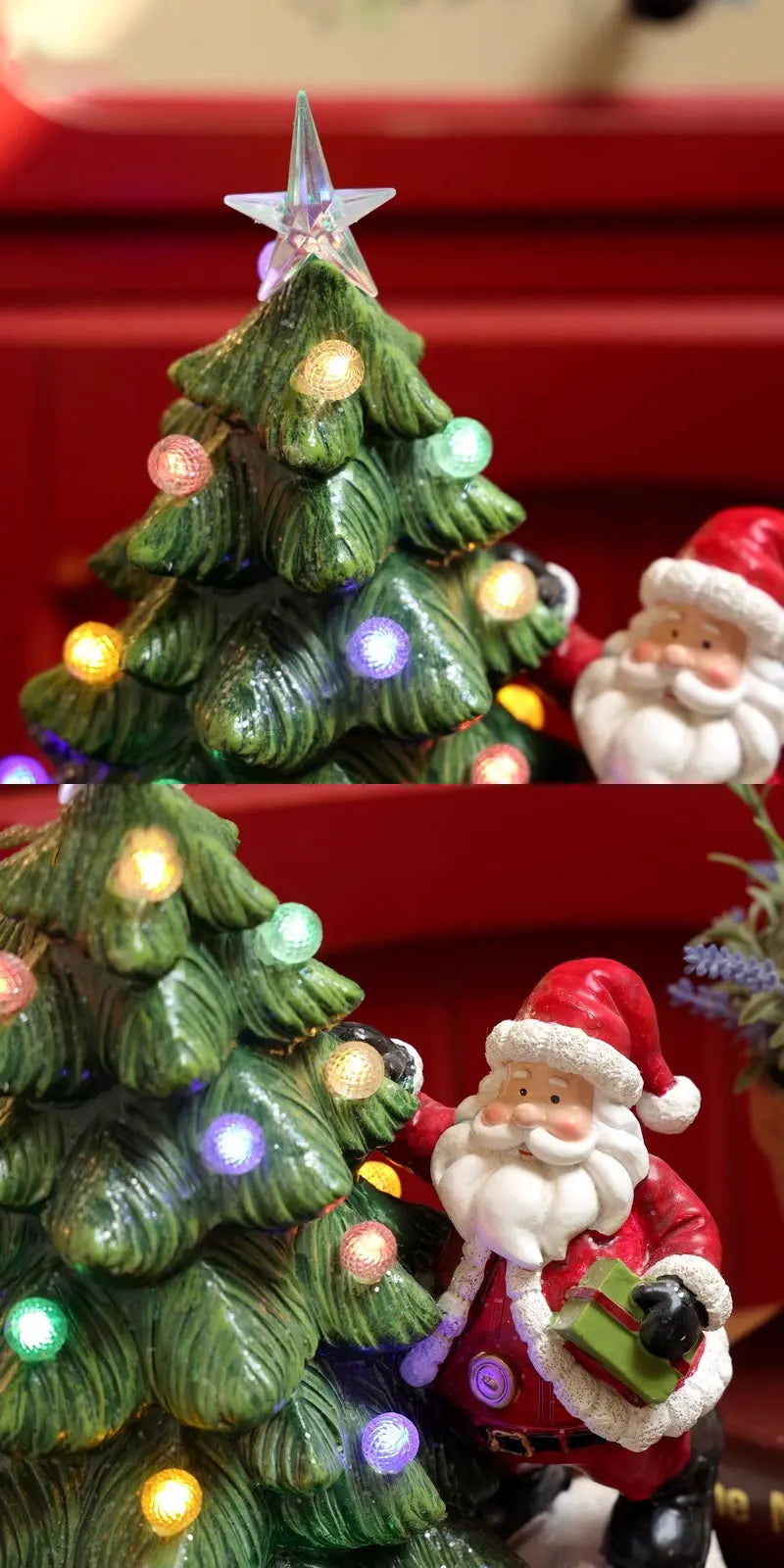 Ceramic Santa Claus & Christmas Tree Ornaments – Festive Christmas Decorations for Home