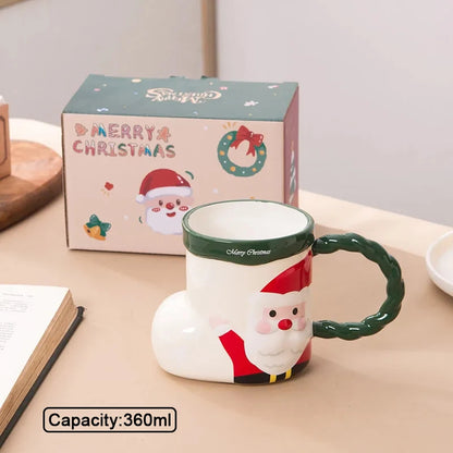Christmas Ceramic Mugs | Santa, Elk & Snowman Coffee Cups | Festive Hot Chocolate & Gift Mug Collection