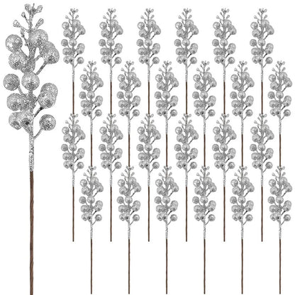 Artificial Berry Bouquet Ornaments – Set of 10 Christmas Tree Decorations