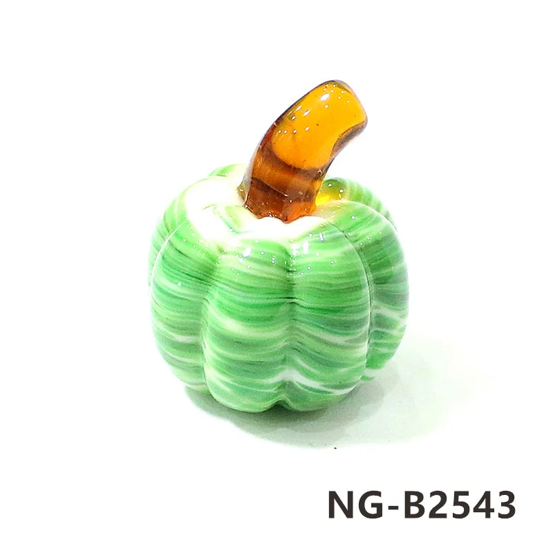 Mini Glass Pumpkin Figurines – Cute Halloween Table Ornaments, Autumn Home & Party Decorations