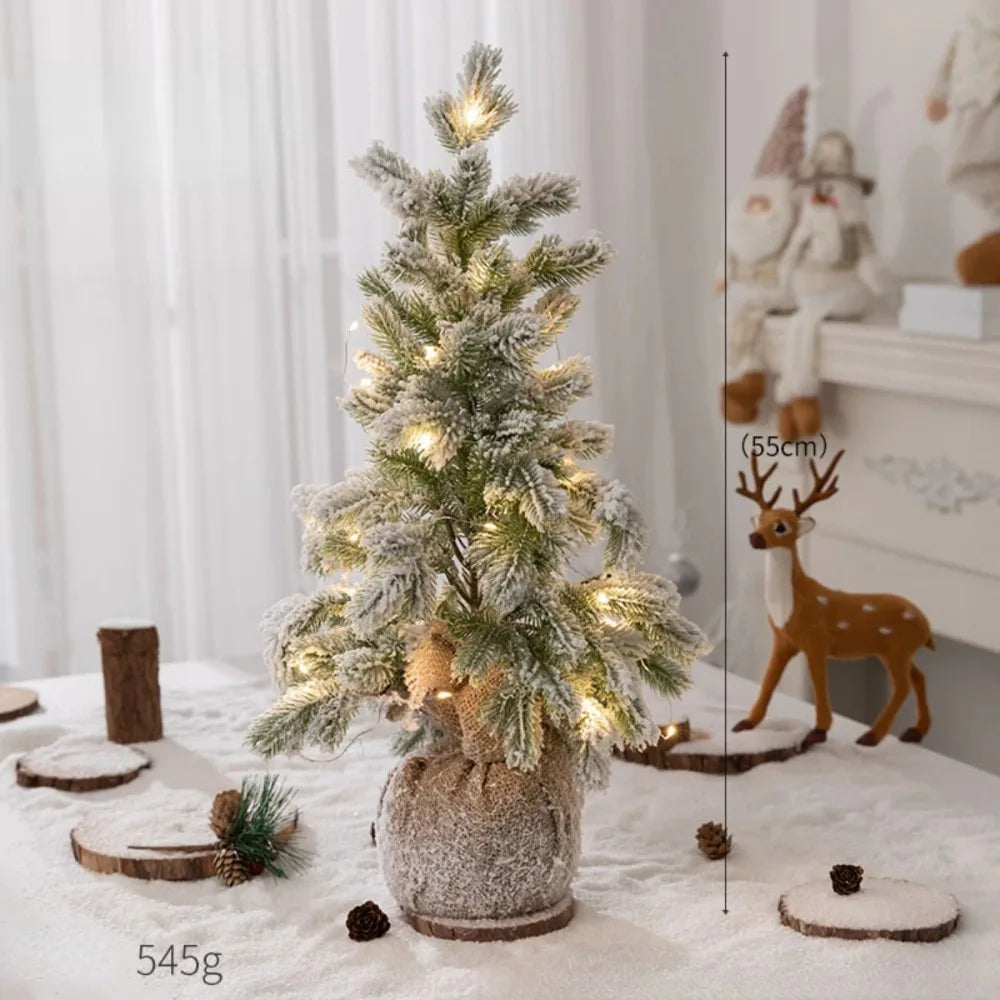 Nearly Natural Snow Flocked Artificial Christmas Tree – Decorative Tree with 30 LED Lights