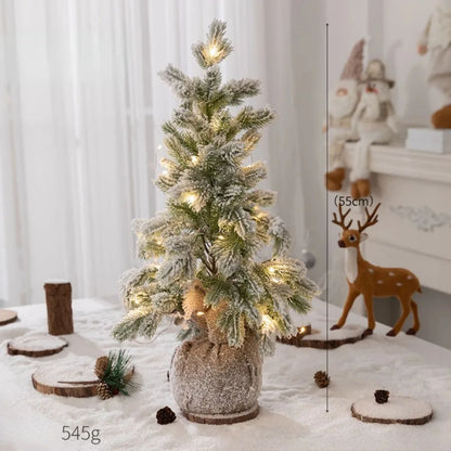 Nearly Natural Snow Flocked Artificial Christmas Tree – Decorative Tree with 30 LED Lights