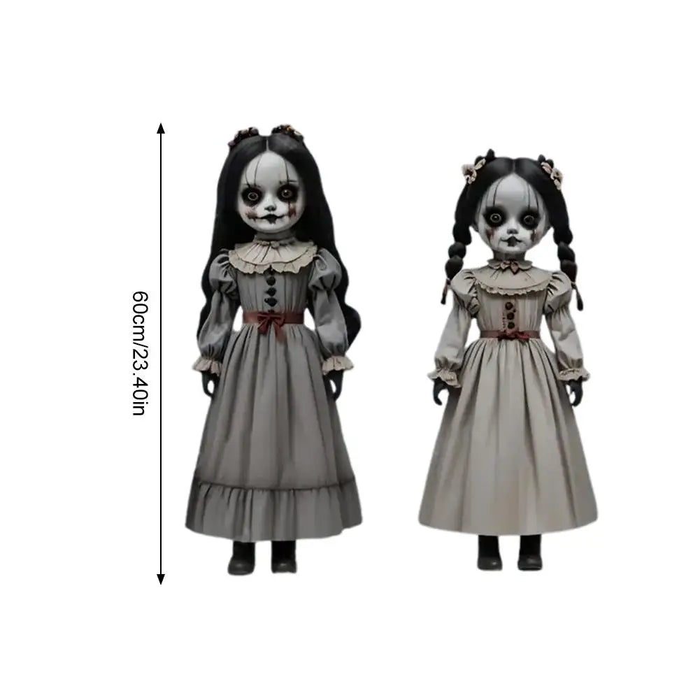 2PCS Halloween Ghost Doll Outdoor Decoration – Spooky Ground Insert Horror Props for Yard & Courtyard (2D)