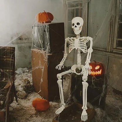 Halloween Posable Skeleton Decoration – Human-Shaped Fake Bone Horror Prop for Parties & Haunted Houses