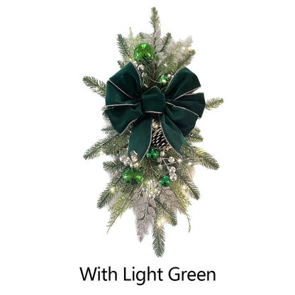 Christmas Wreath Garland – Festive Door or Window Decoration with Optional LED Lights