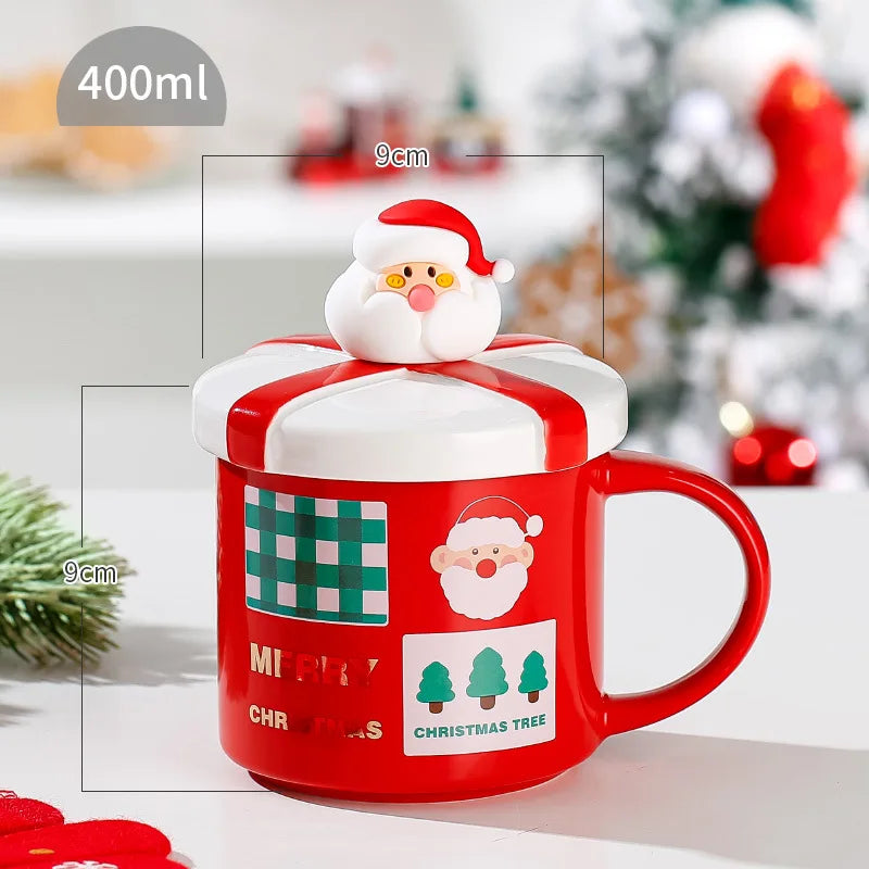Christmas Ceramic Mugs | Santa, Elk & Snowman Coffee Cups | Festive Hot Chocolate & Gift Mug Collection