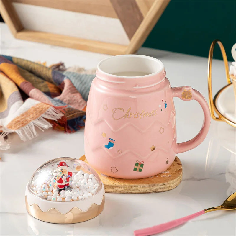 Christmas Ceramic Mugs | Santa, Elk & Snowman Coffee Cups | Festive Hot Chocolate & Gift Mug Collection