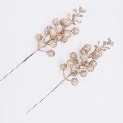 Artificial Berry Bouquet Ornaments – Set of 10 Christmas Tree Decorations