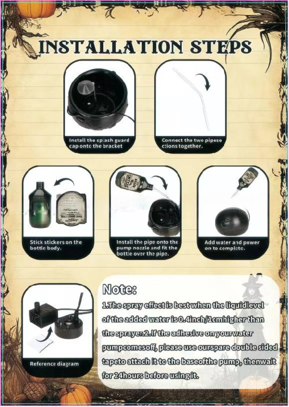 Magic Floating Bottle Diffuser – Dark Wizard Halloween Bowl Decoration for Indoor Home, Bar, and Party