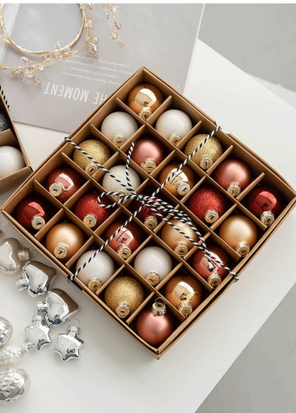 25pcs Small 4cm Champagne Glass Christmas Baubles – Mini Tree Ornaments for Xmas & New Year Party Décor