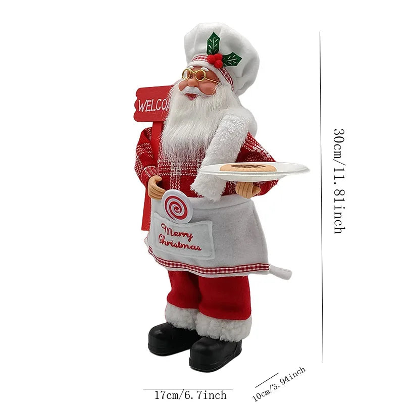 12" Standing Chef Santa Claus – Christmas Decoration & Holiday Ornament for Home