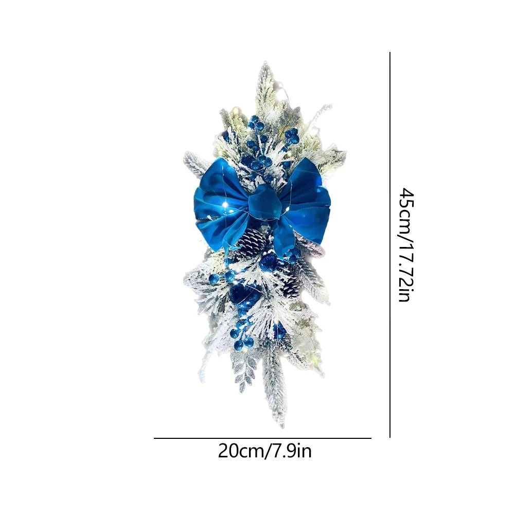 Christmas Wreath Garland – Festive Door or Window Decoration with Optional LED Lights