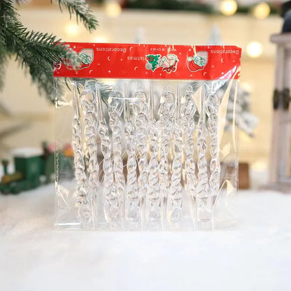 Crystal Clear Icicle Ornaments – Elegant Christmas Tree Decorations for Winter & Holiday Décor