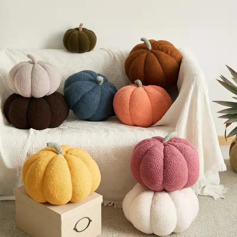 Large Halloween Pumpkin Plush Pillow – Soft Stuffed Pumpkin for Holiday & Seasonal Home Décor