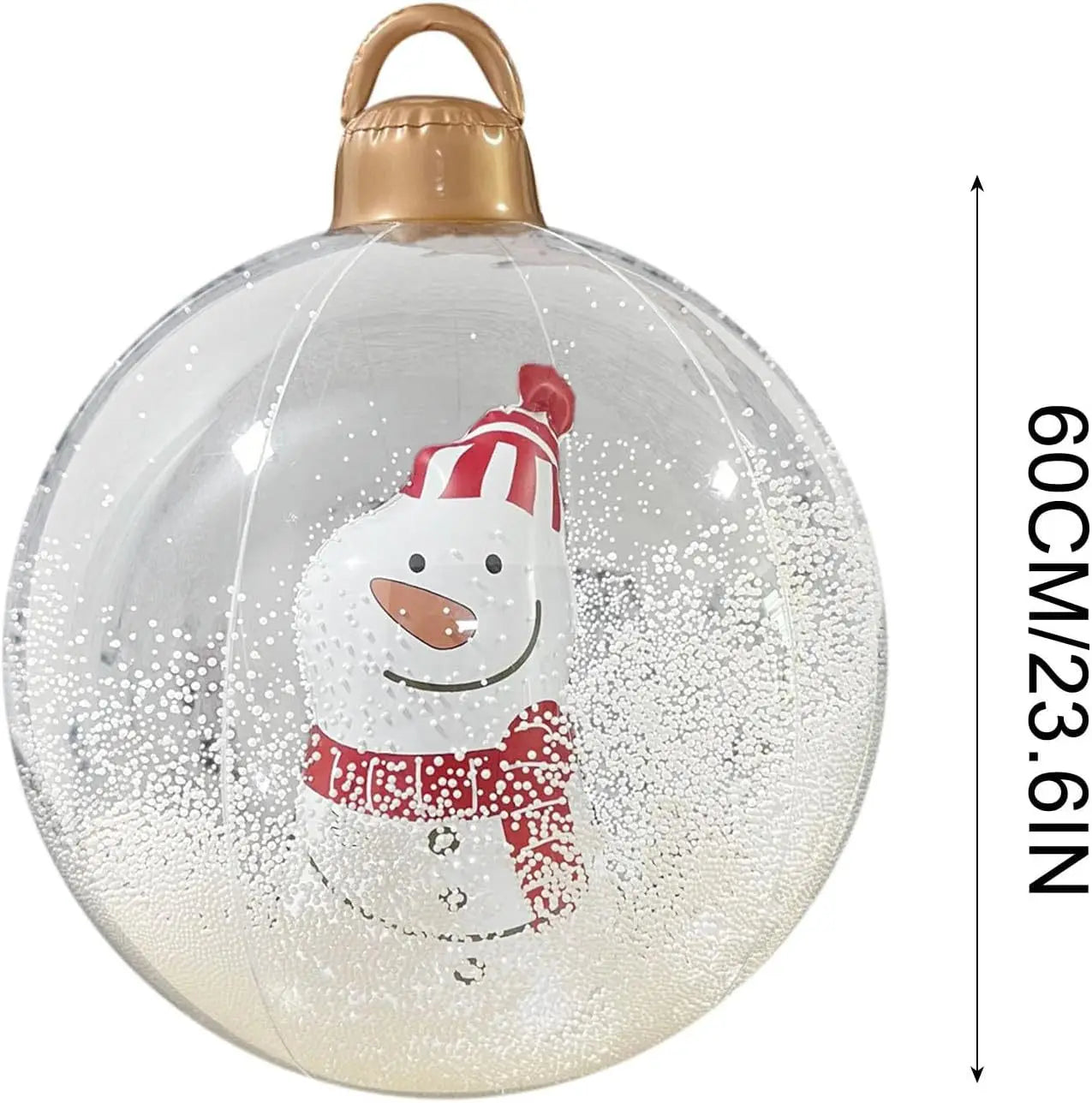 60cm Transparent Light-Up Christmas Ornament Ball | Outdoor & Indoor Inflatable Decoration
