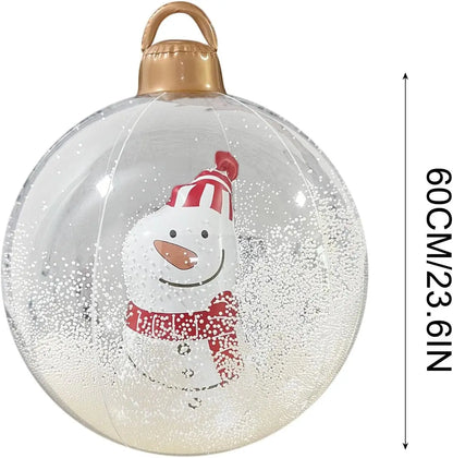 60cm Transparent Light-Up Christmas Ornament Ball | Outdoor & Indoor Inflatable Decoration