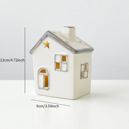 Ceramic Glowing Christmas Snow Houses | Cosy Light-Up Holiday Ornaments