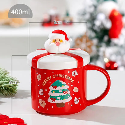 Christmas Ceramic Mugs | Santa, Elk & Snowman Coffee Cups | Festive Hot Chocolate & Gift Mug Collection