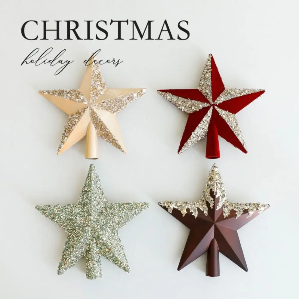 Colourful Glitter Star Tree Topper – Reusable Christmas Tree Decoration