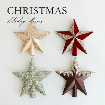 Colourful Glitter Star Tree Topper – Reusable Christmas Tree Decoration