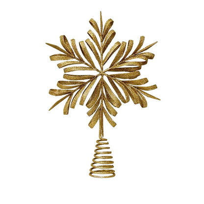 Gold Glitter Christmas Tree Topper Star Sparkling Reusable Christmas Topper Decor Iron Xmas Tree Ornament Christmas Tree